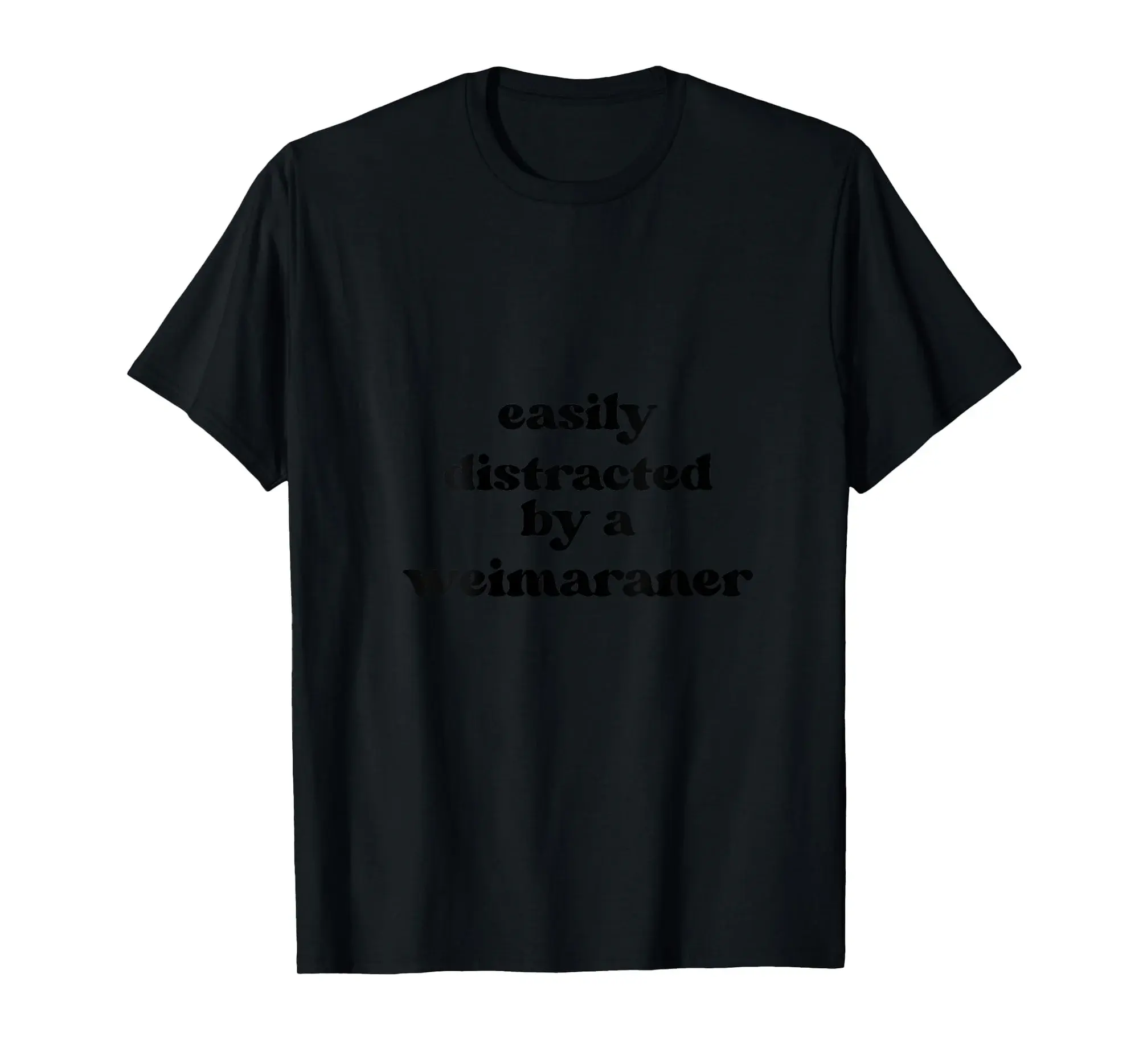 Womens Easily Distracted By A Dog - Dog Dad Mom Weim Weimaraner V-Neck T-Shirt