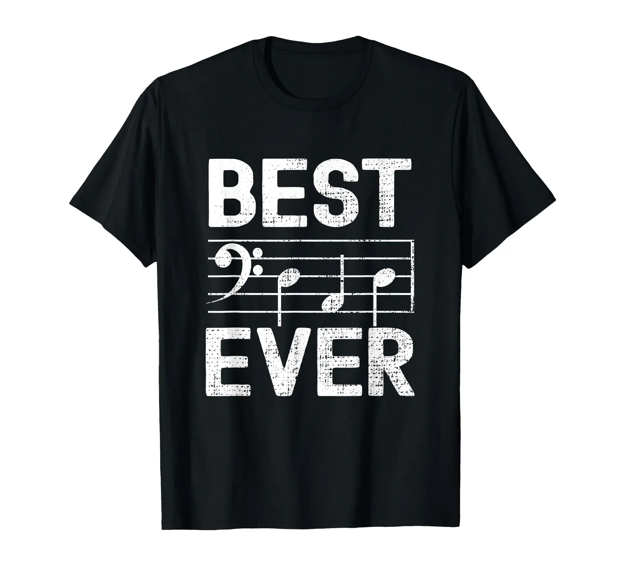 Best Dad Ever Music Bass Clef Staff DAD Notes Bass Players T-Shirt