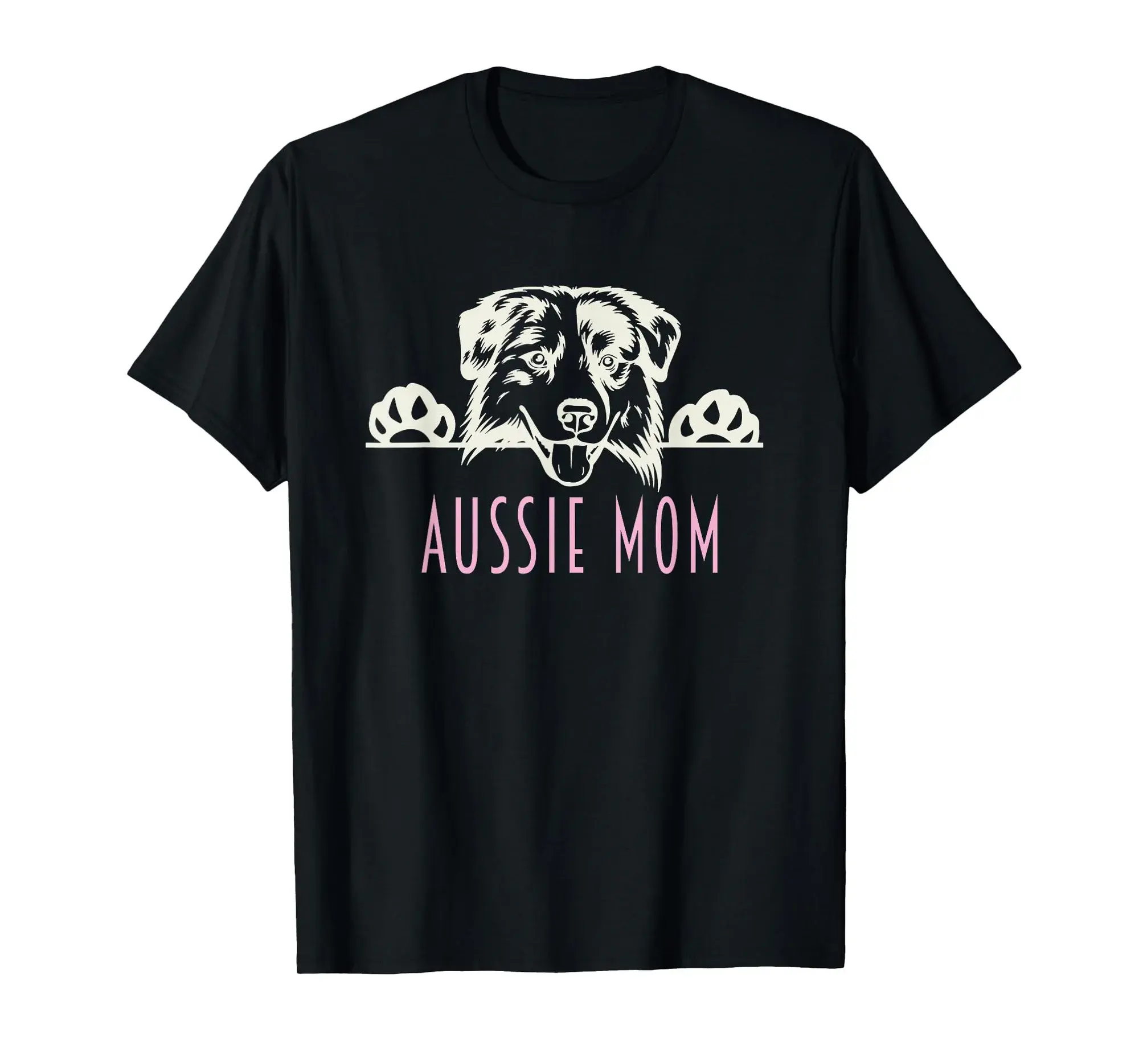 Aussie Mom with Australian Shepherd Dog T-Shirt