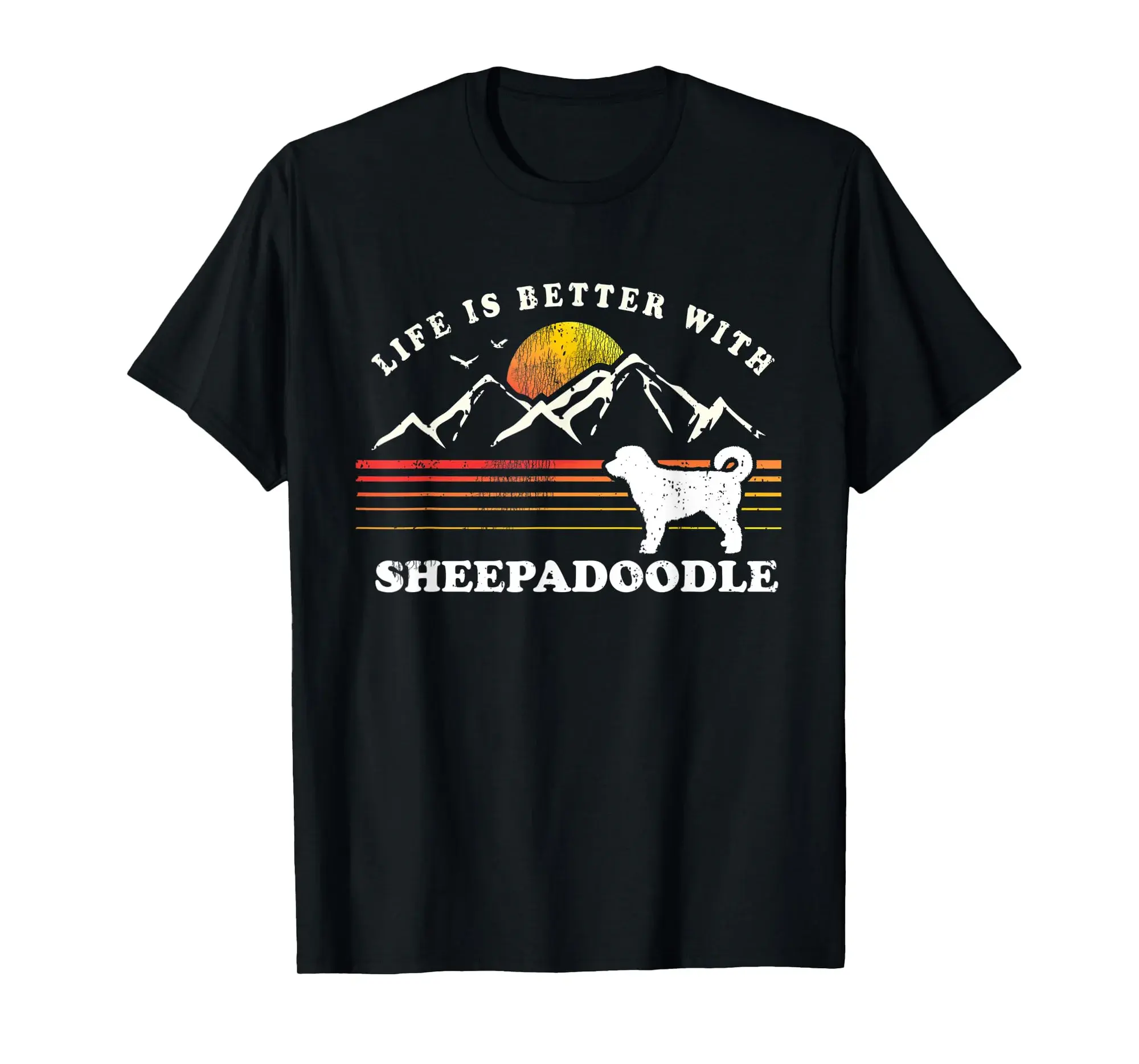 Life Better Sheepadoodle Vintage Dog Mom Dad T-Shirt