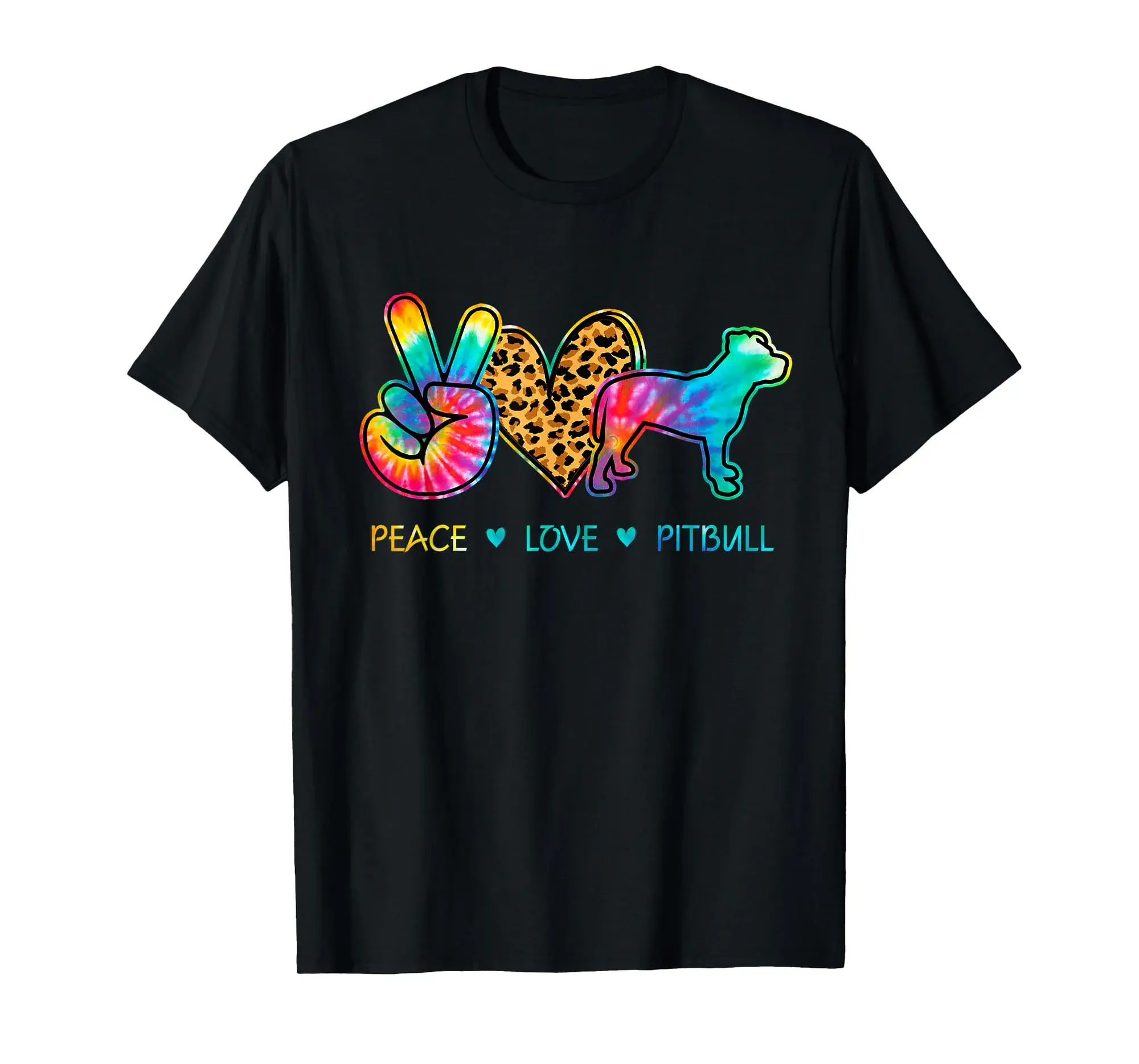Peace Love Pitbull Dog Tie Dye T-Shirt