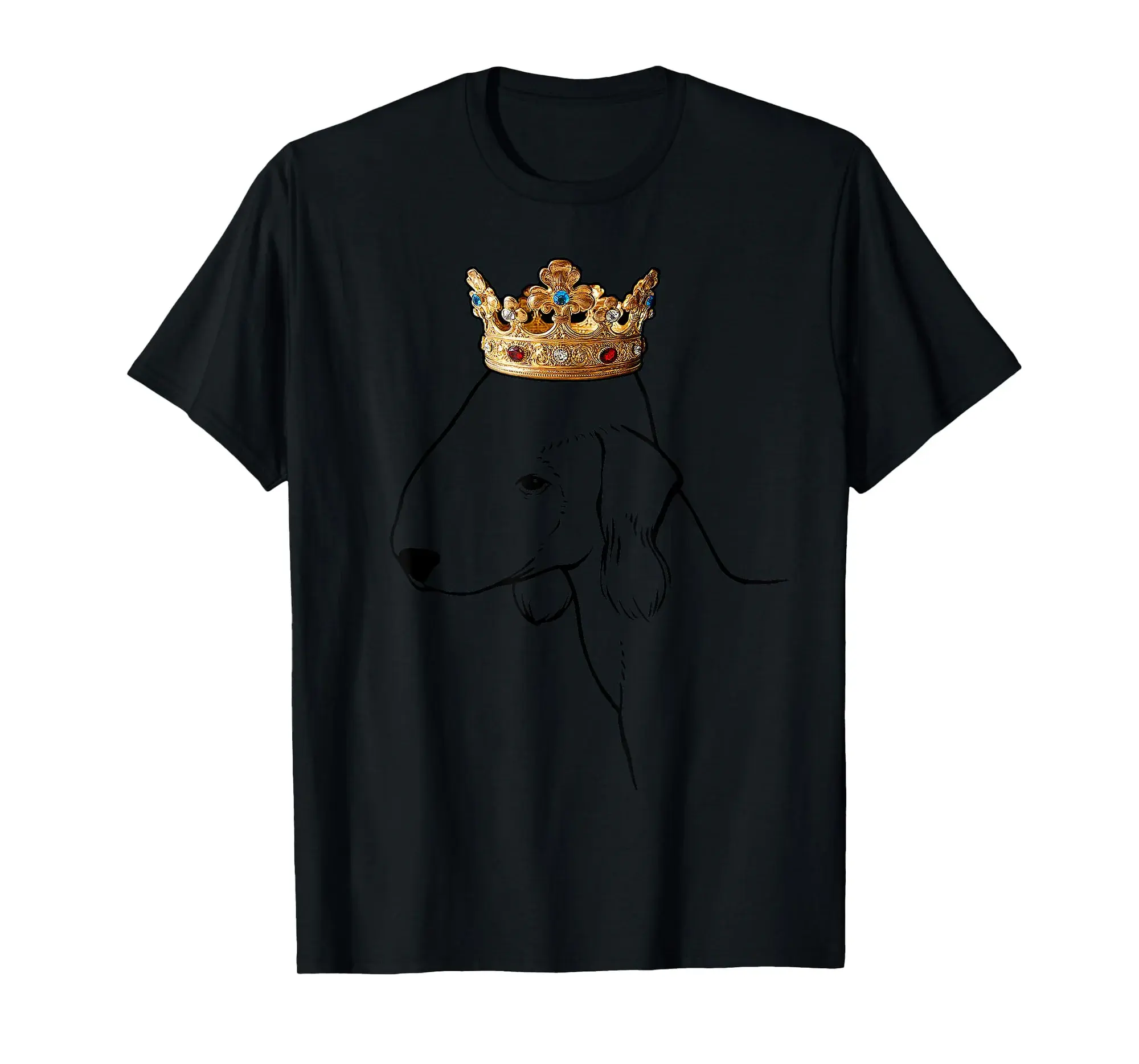 Bedlington Terrier Dog Wearing Crown T-Shirt