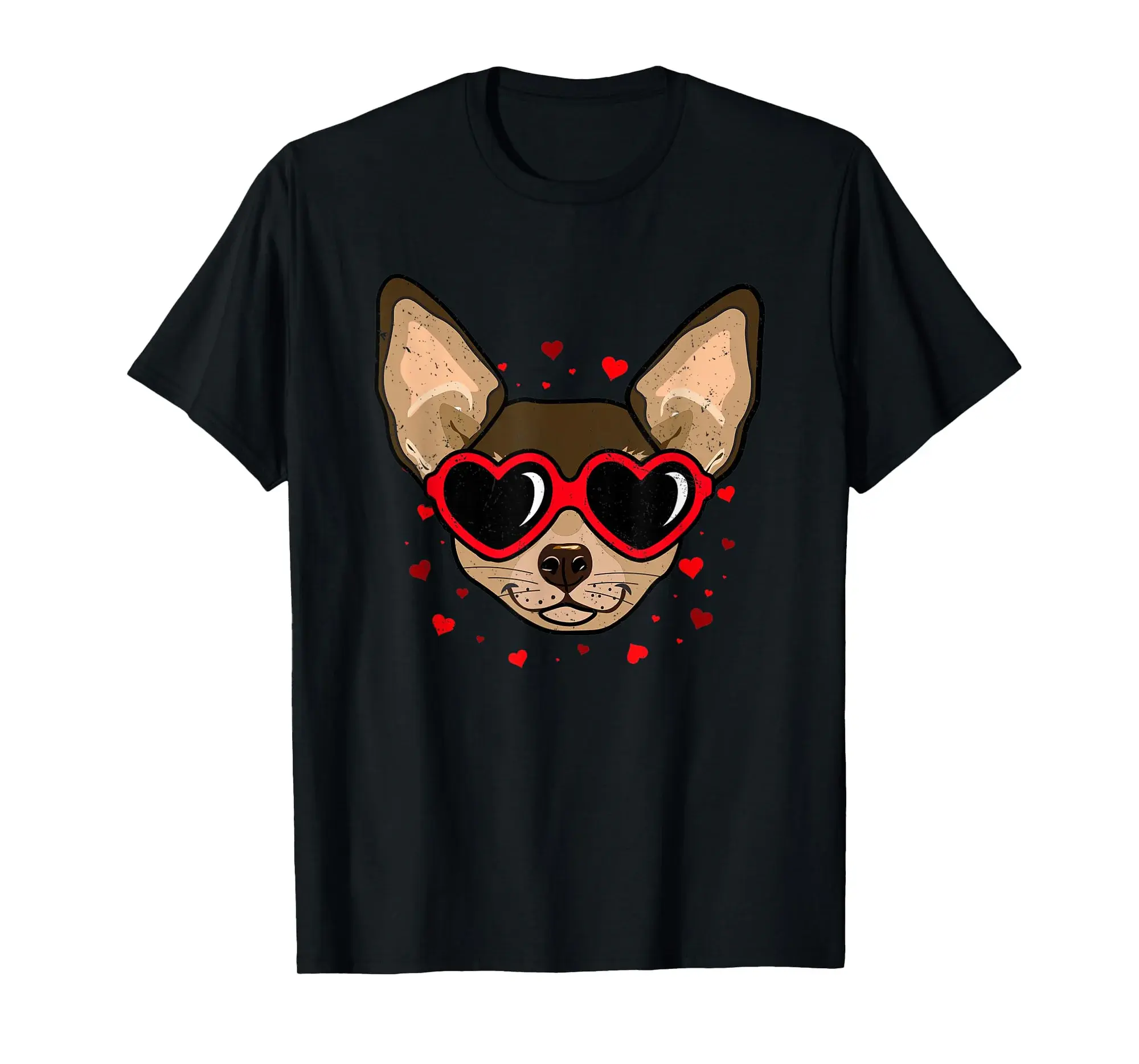 Chihuahua Valentine Cute Dog Sunglasses Lovers T-Shirt