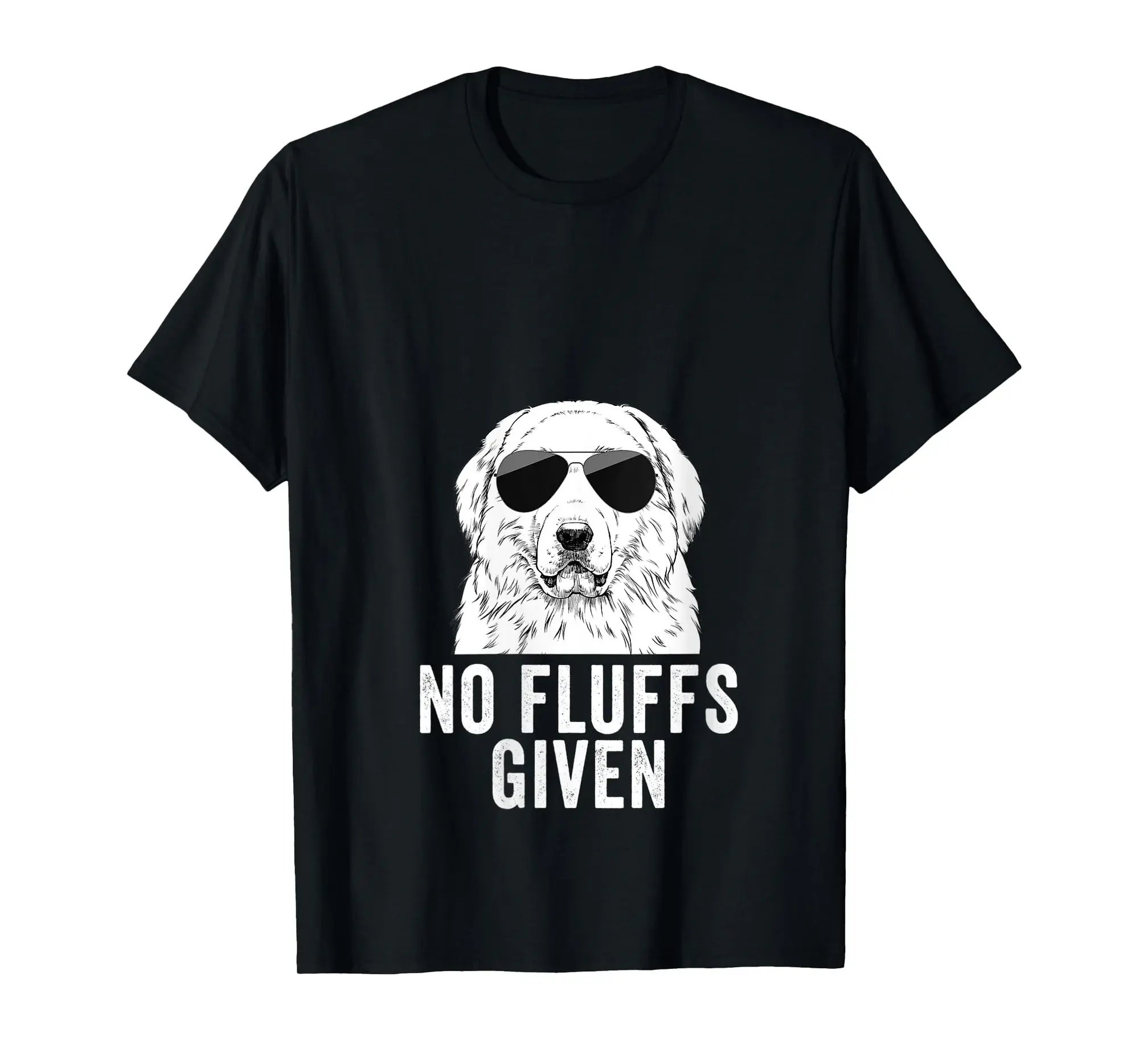 Womens Funny No Fluffs Given Great Pyrenees PYR Dog Mom Dad V-Neck T-Shirt