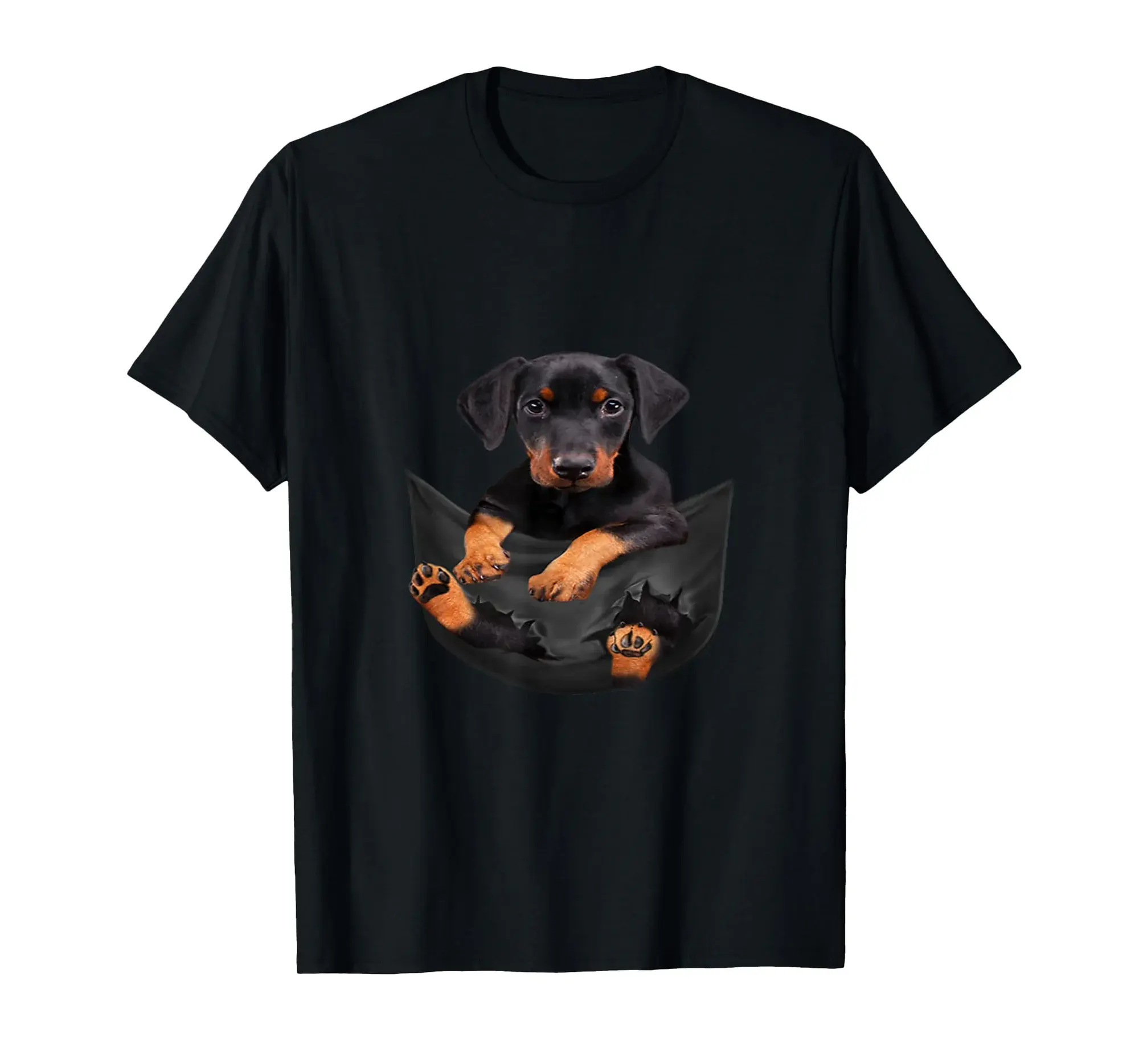 Dog Lovers Gifts Doberman In Pocket Funny Dog Face T-Shirt