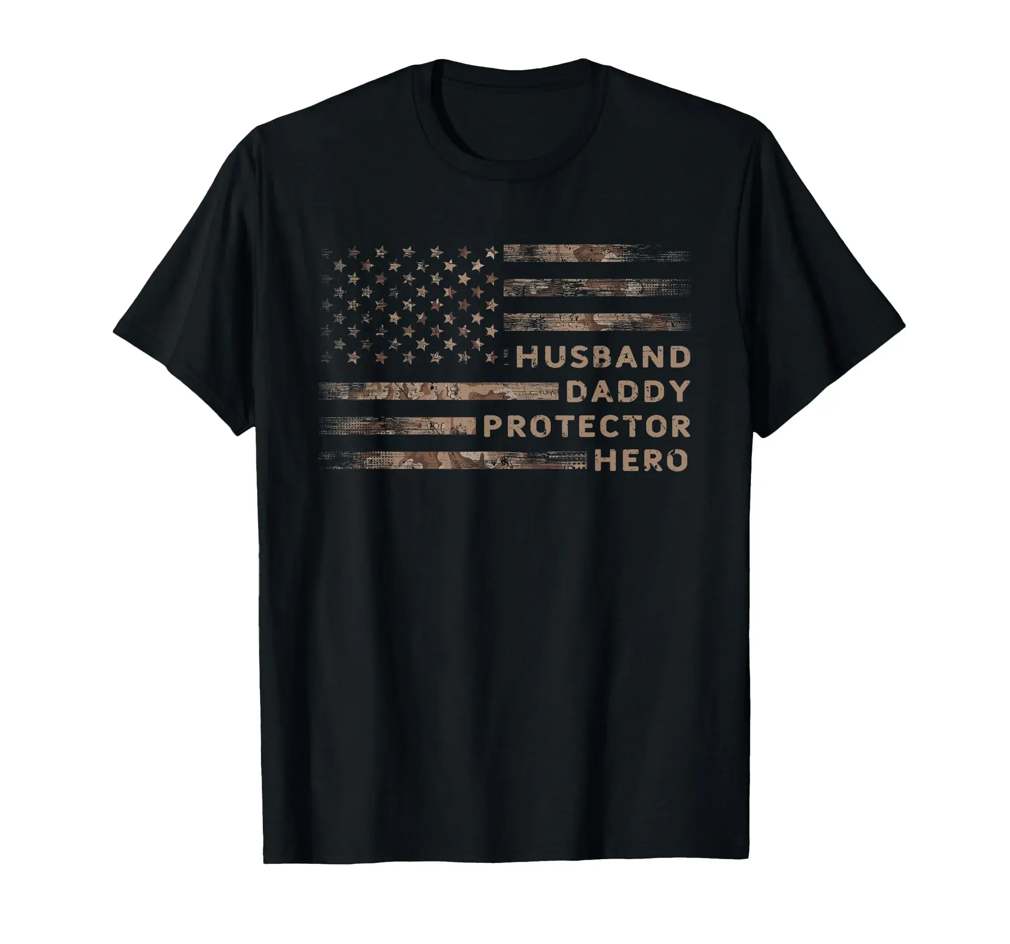 Husband Daddy Protector Hero Camouflage Dad T-Shirt
