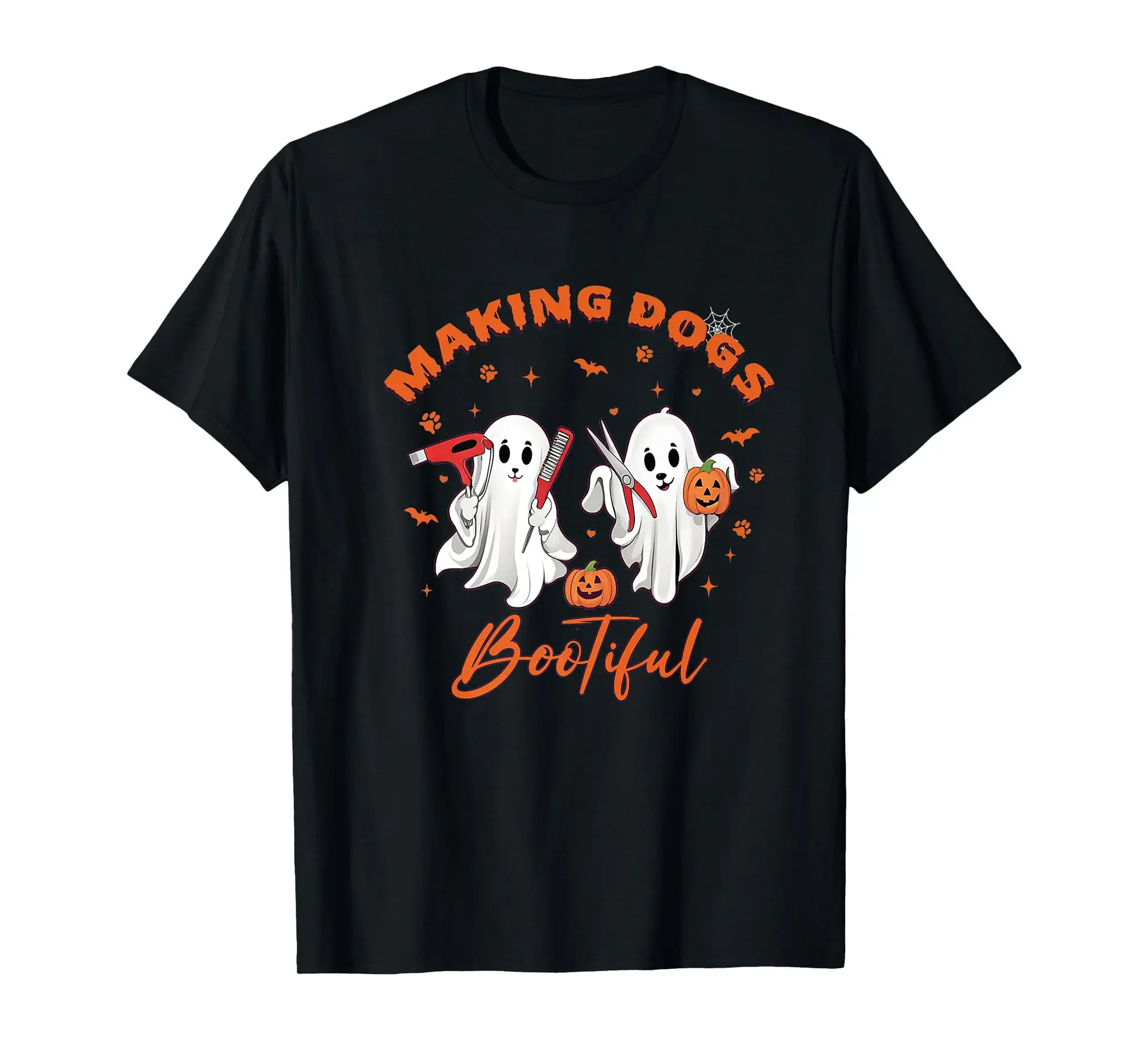 Funny Groovy Dog Groomer Making Dogs Bootiful Halloween Premium T-Shirt