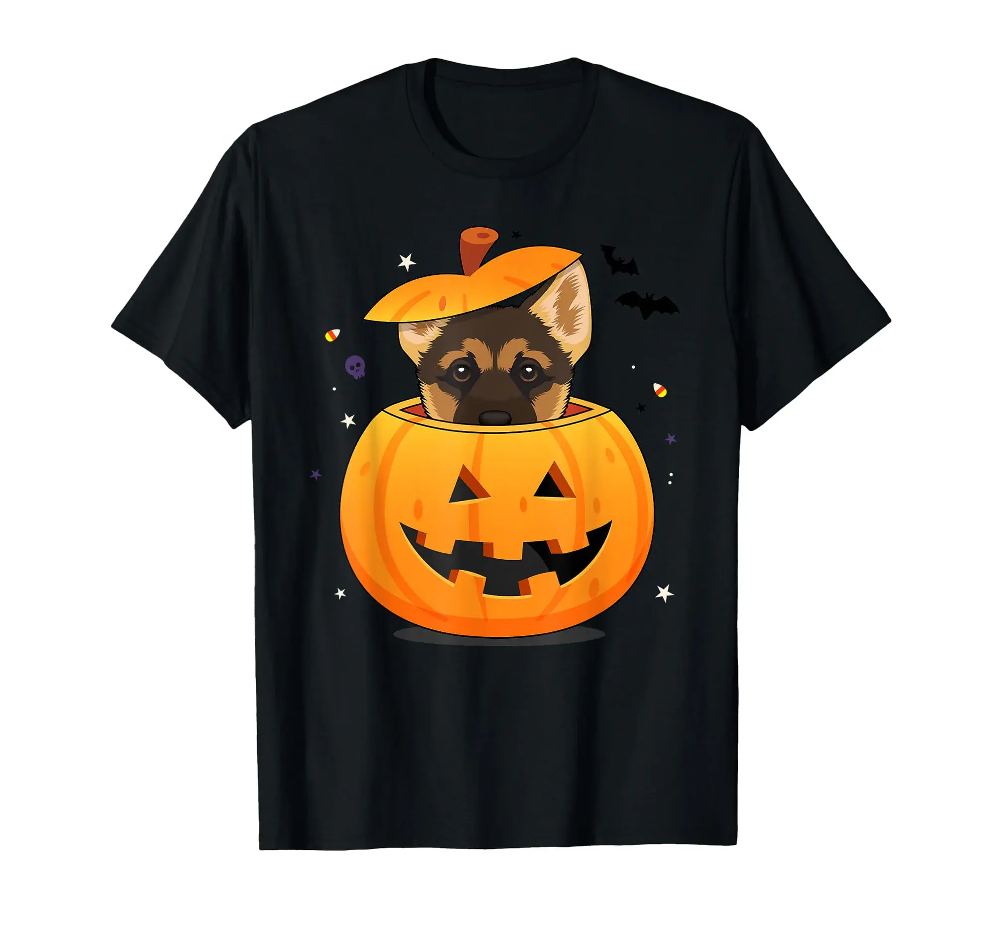German Shepherd Pumpkin Shirt Funny Cute Dog Lover Halloween T-Shirt