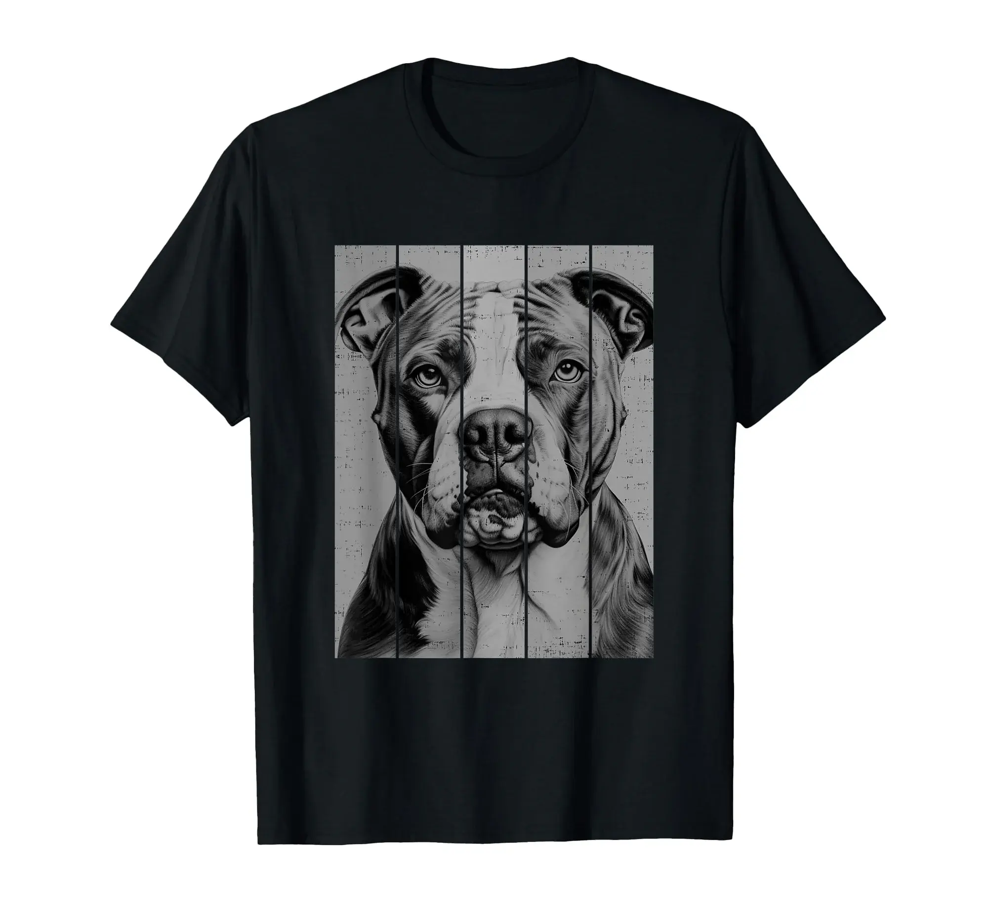 Cool American Bulldog Portrait Black And White Style T-Shirt
