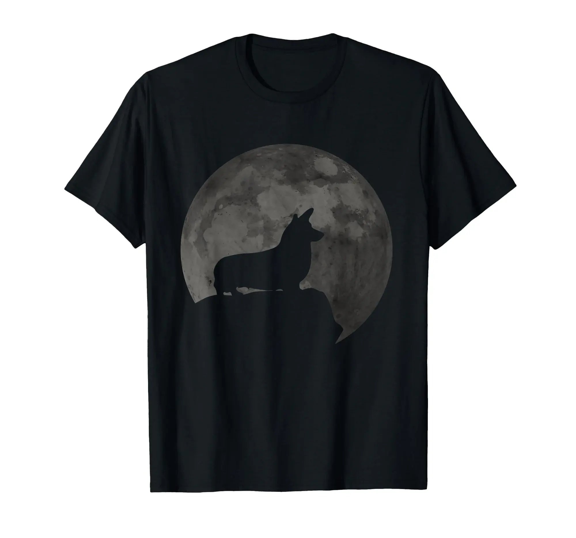 Moon And Dog Silhouette - Welsh Corgi T-Shirt