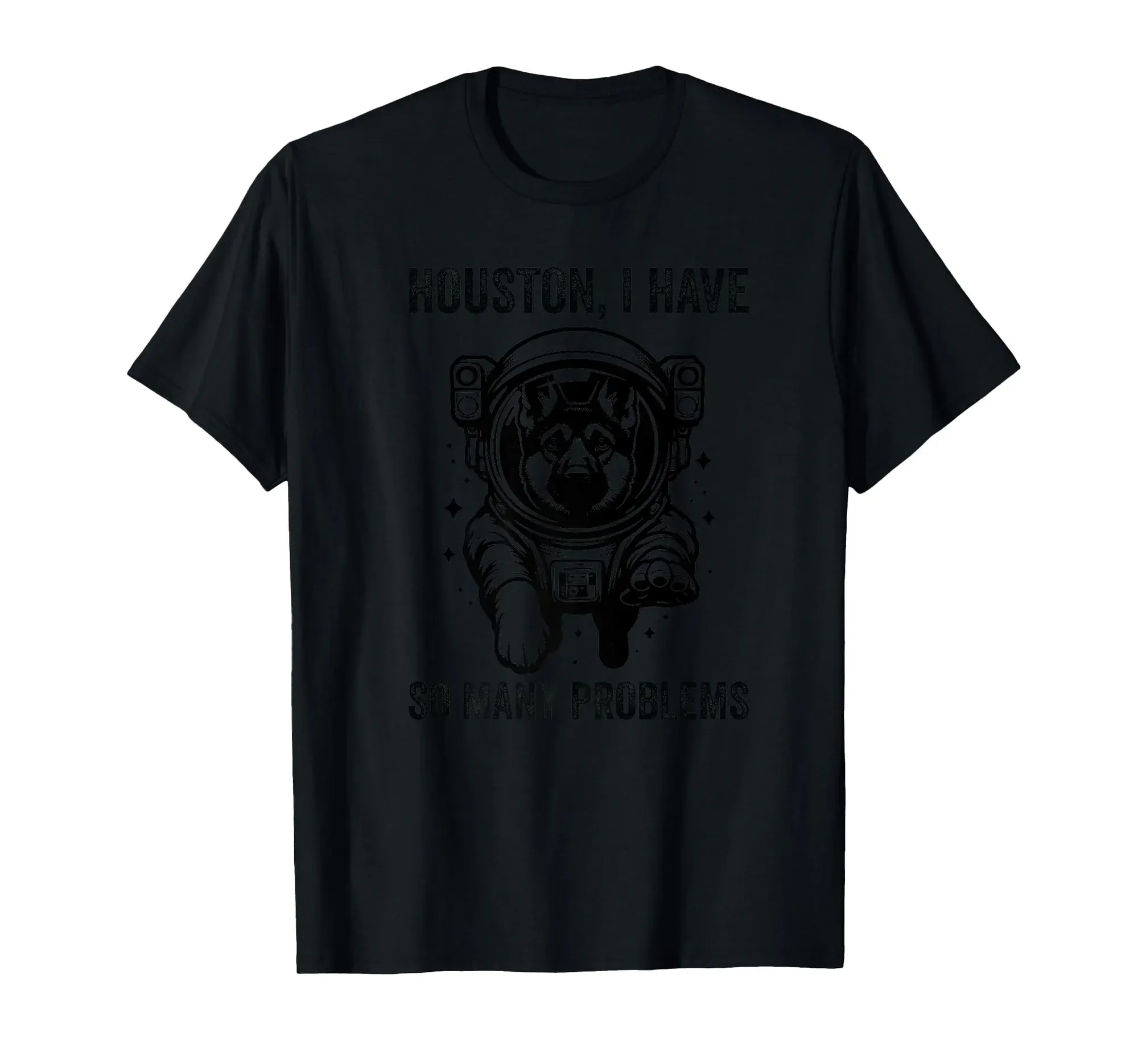 Dog Dad Mom Space - Houston Problem German Shepherd Premium T-Shirt