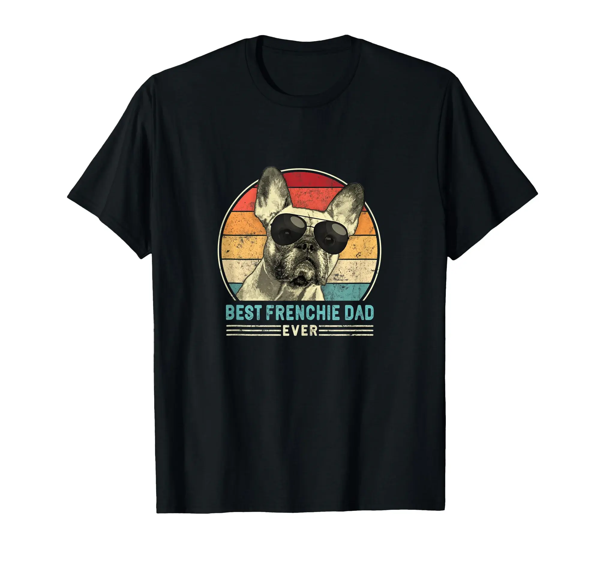Best Frenchie Dad Ever Retro Vintage 60s 70s Sunset Tank Top