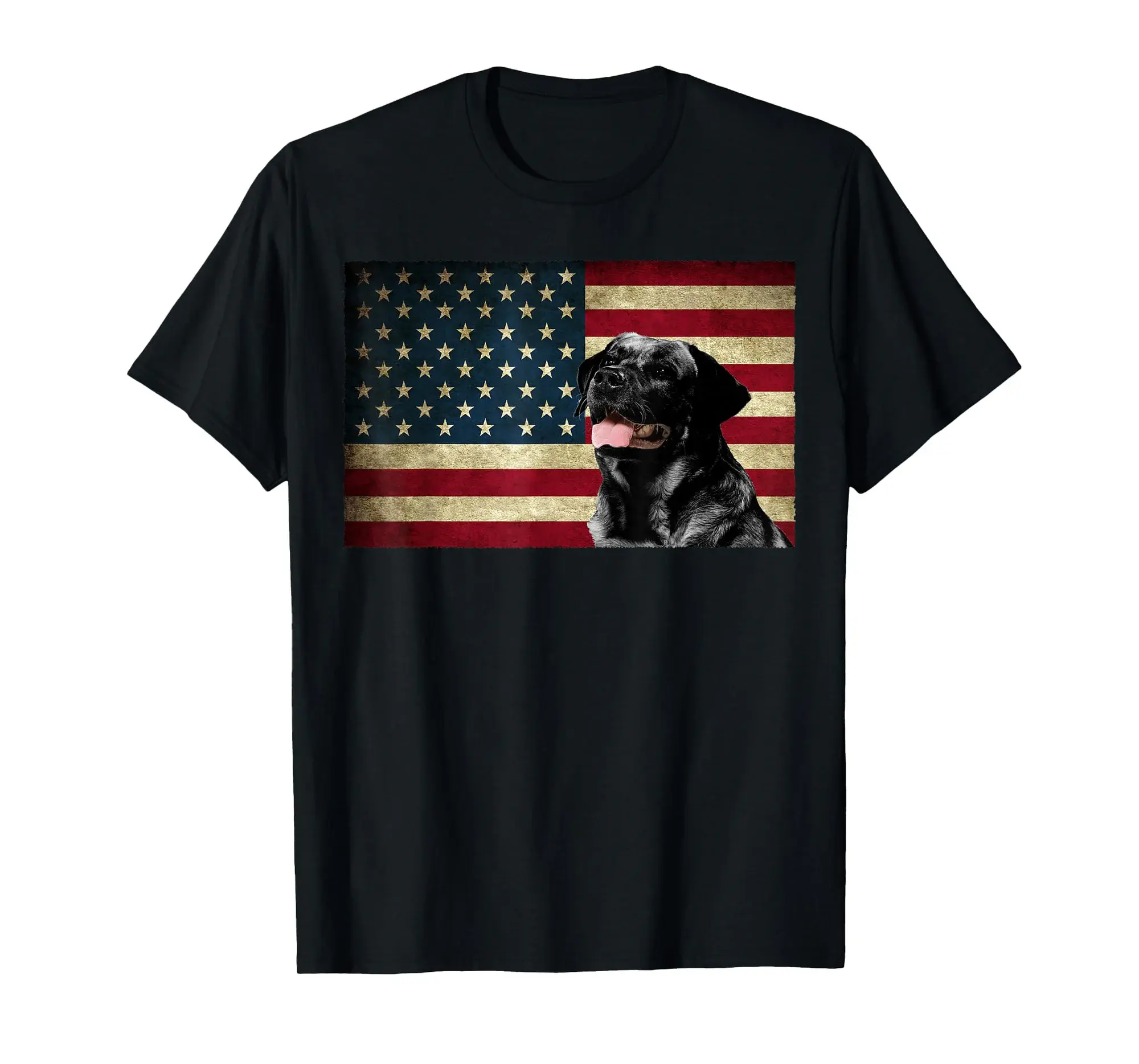 Black Labrador retriever gifts American Flag black Lab dog T-Shirt