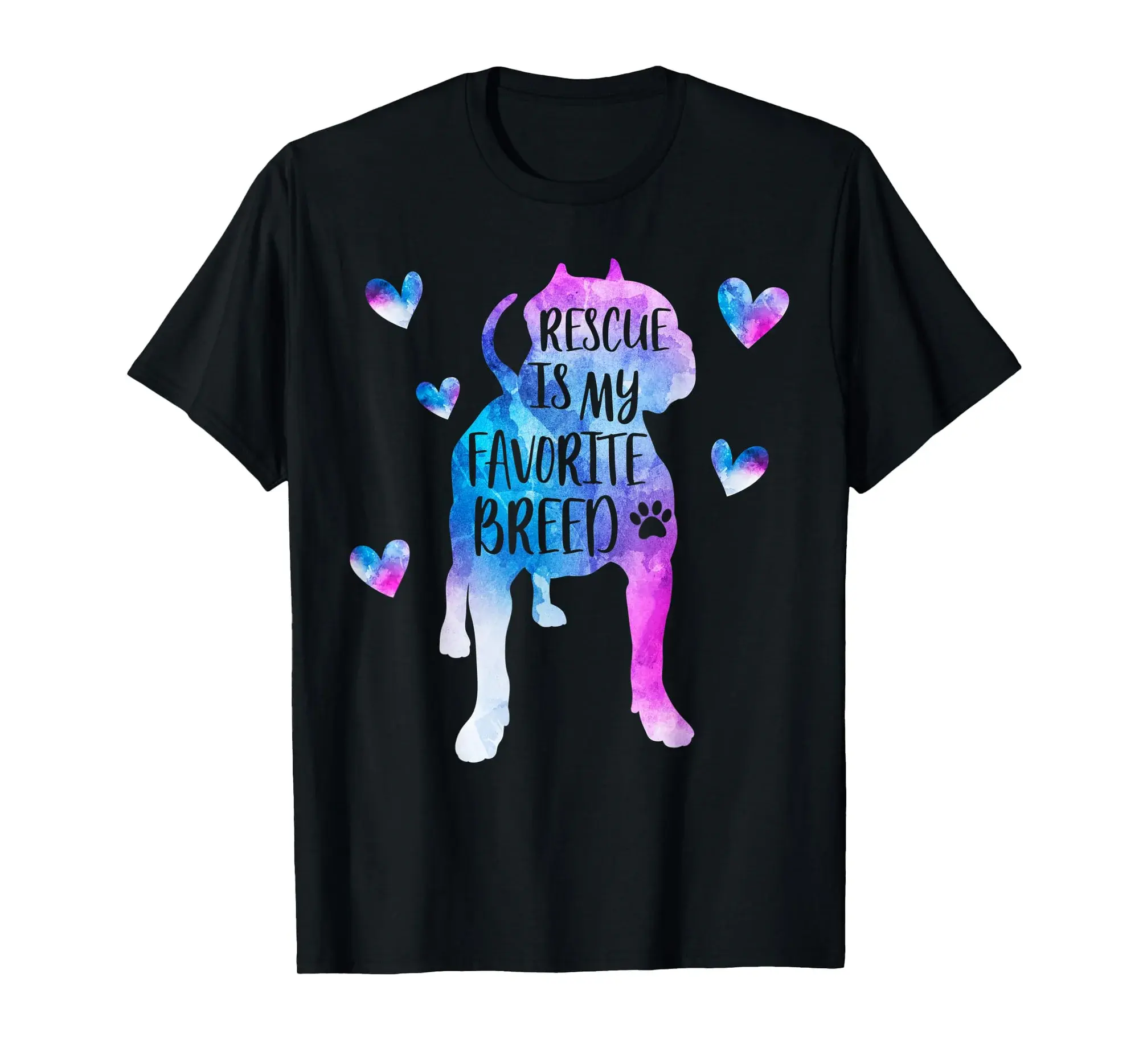 Pitbull Rescue is my Favorite Breed Watercolor Cute Mom Gift T-Shirt