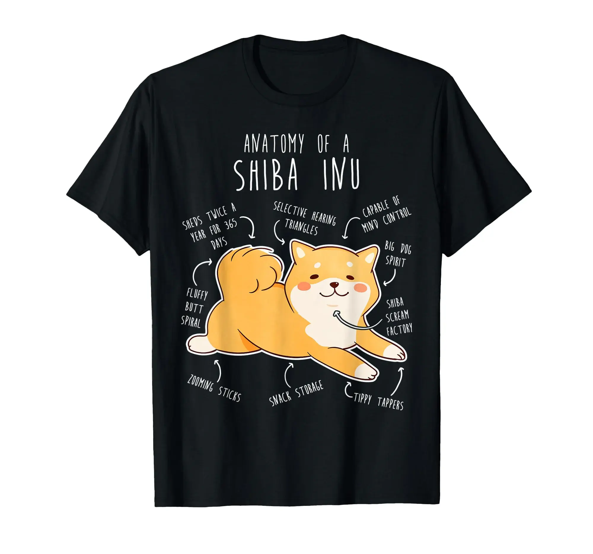 Shiba Inu Dog Anatomy, Funny Pet Red Shibe Mom Cute Doge Dad T-Shirt