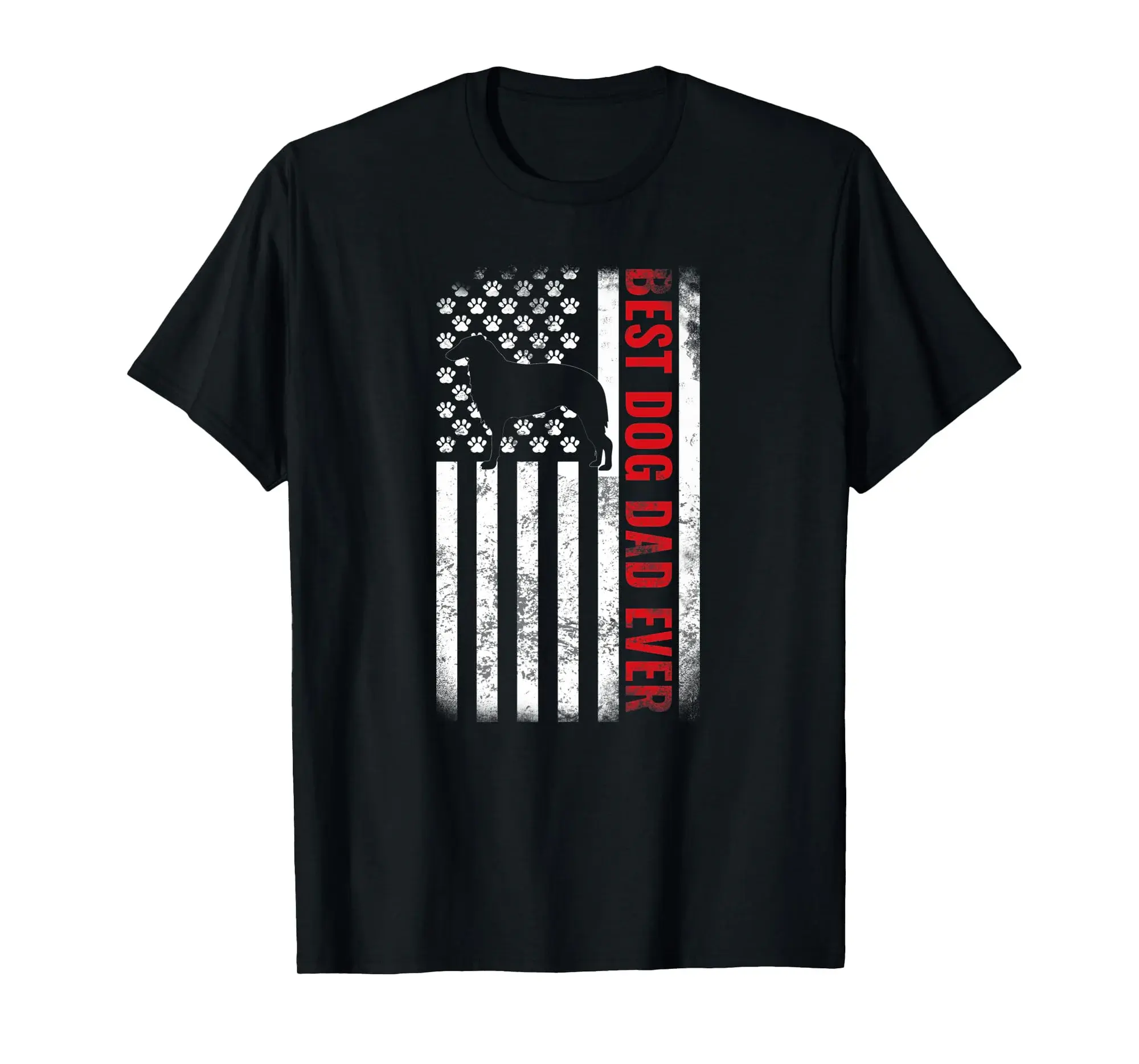 Borzoi Best Dog Dad Ever American Flag Men Premium T-Shirt