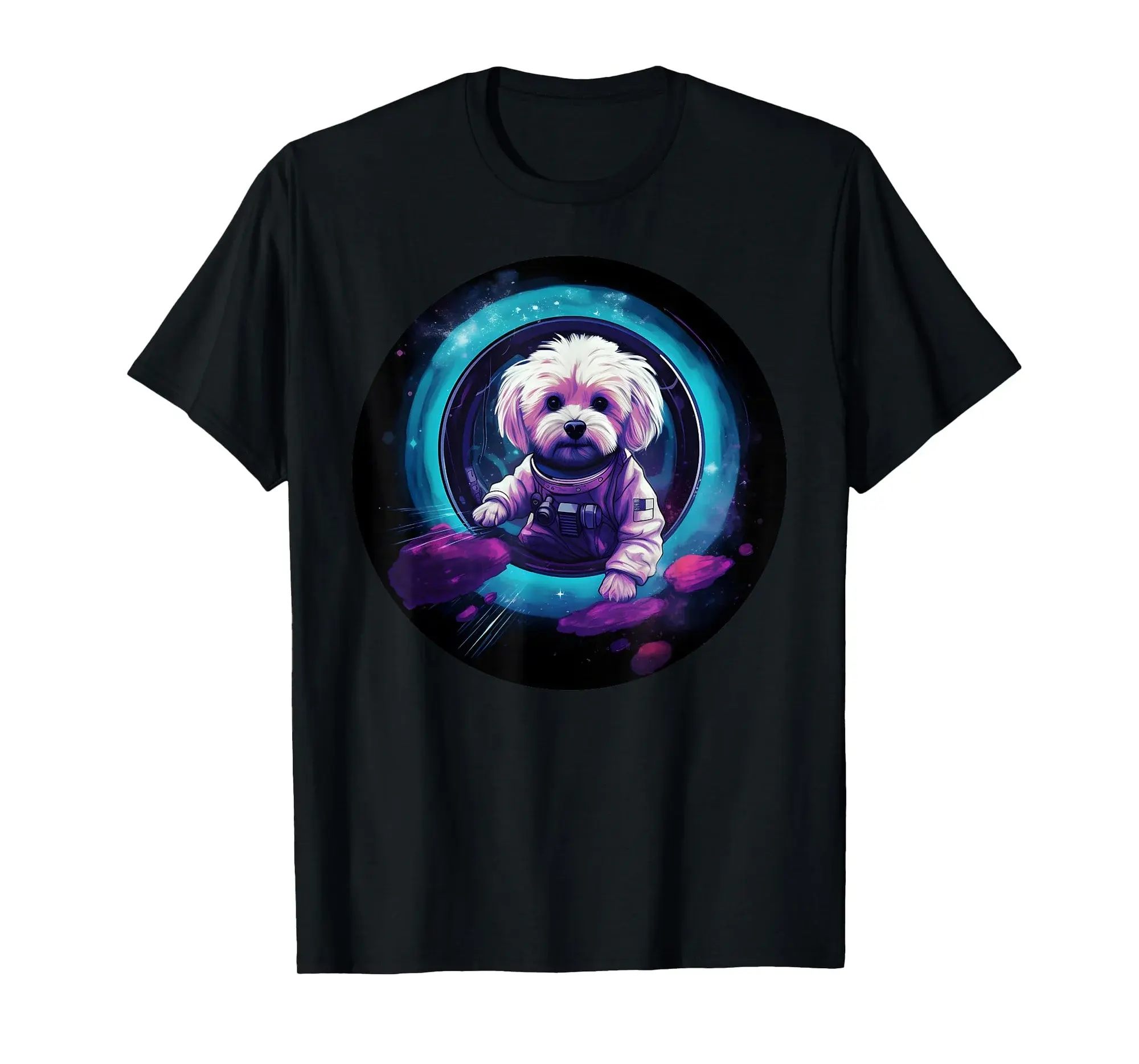 Space Maltese Dog Mom Dad Maltese T-Shirt