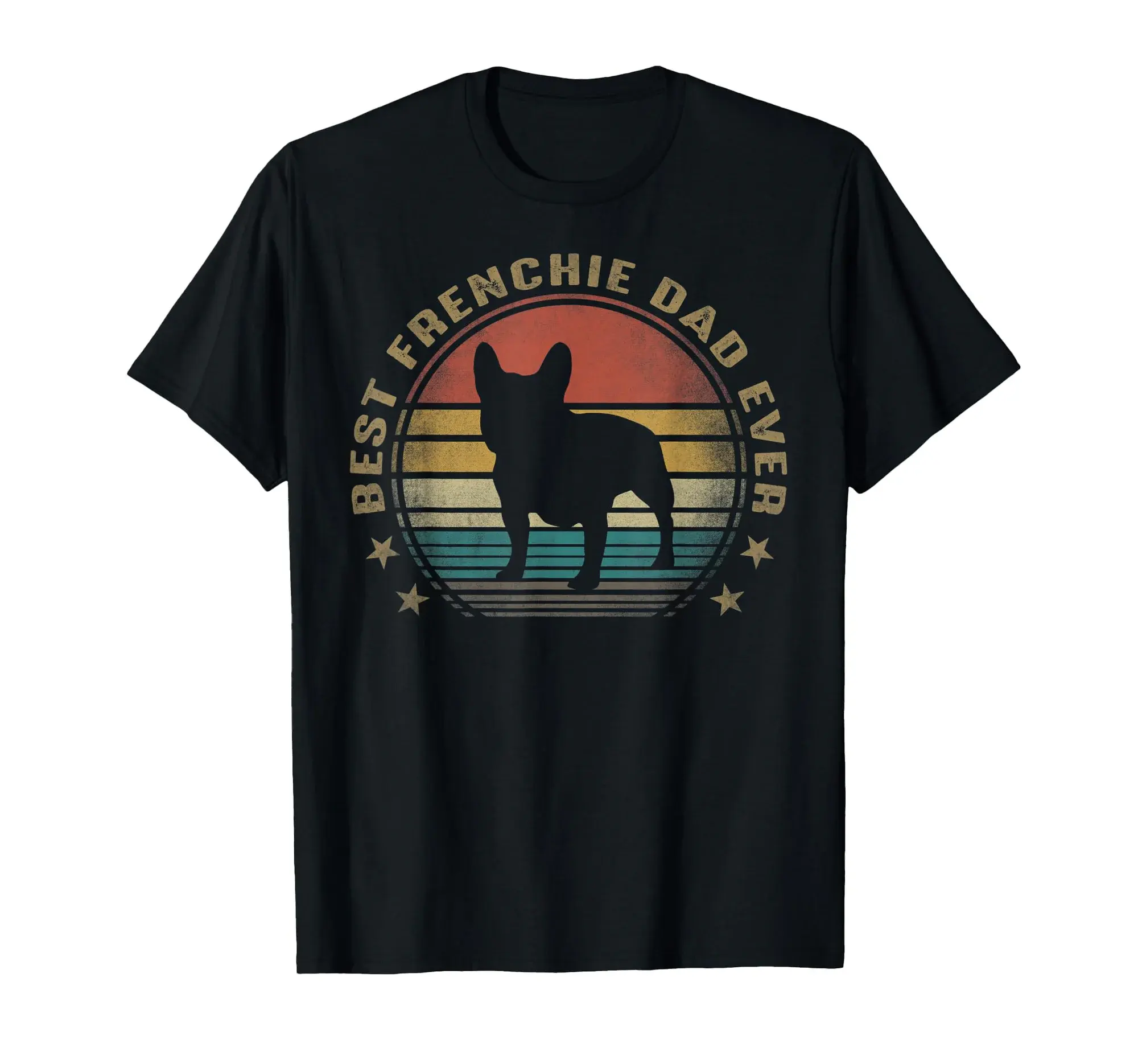 Mens Vintage Best Frenchie Dad Ever Funny Father's Day Gift T-Shirt