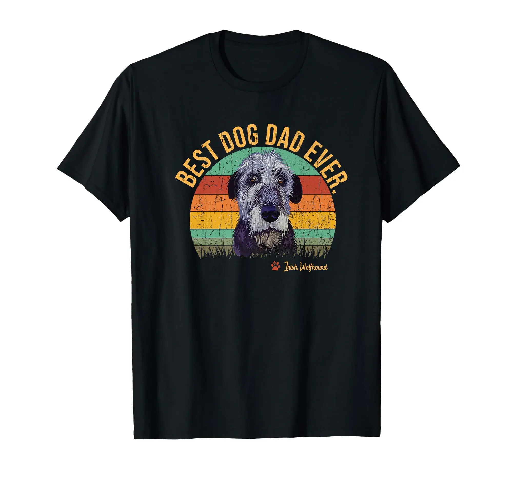 Irish Wolfhound Dad Vintage Best Dog Dad Ever Sunset Premium T-Shirt