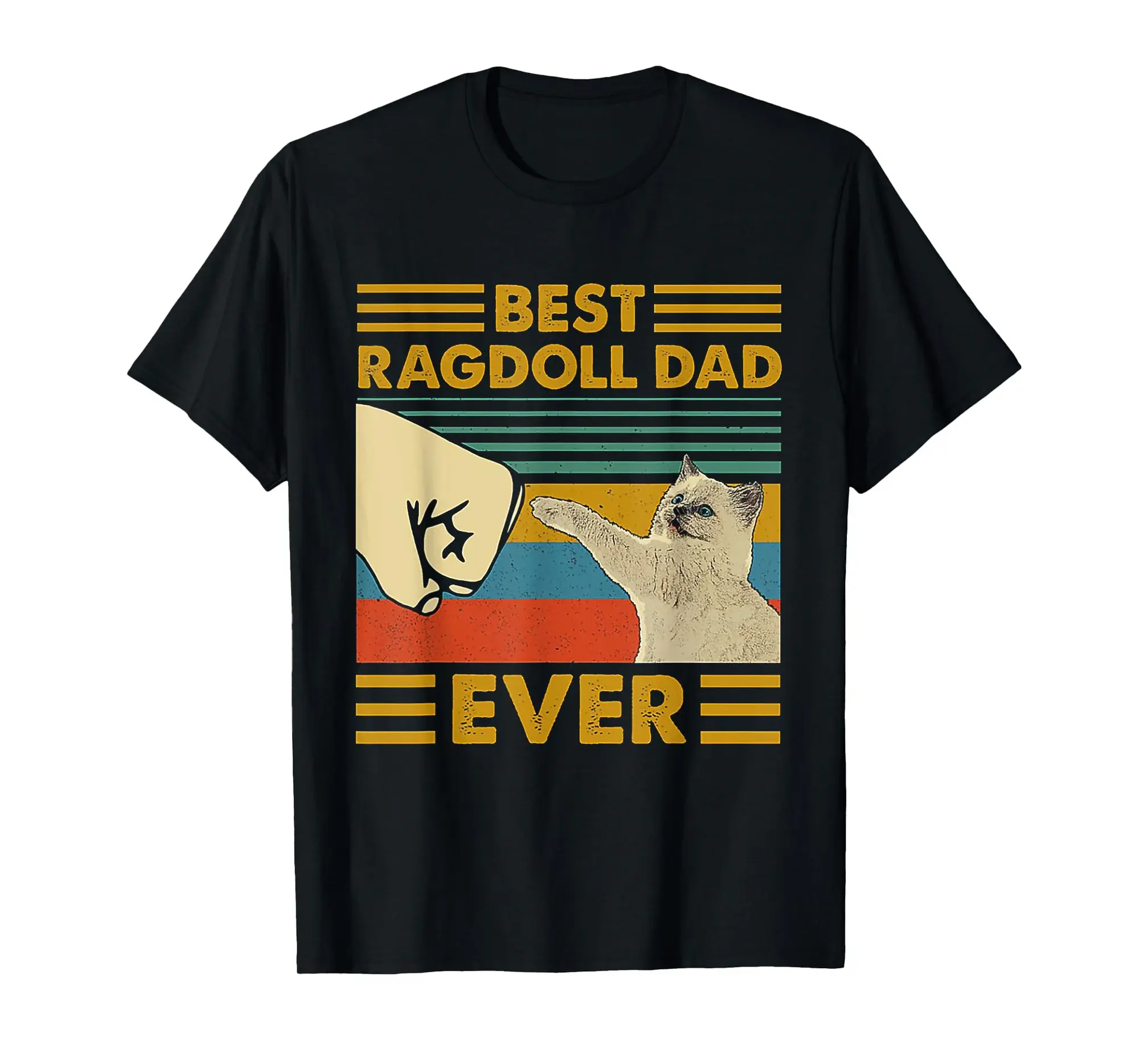 Best Ragdoll Dad Ever Retro Vintage Sunset T-Shirt