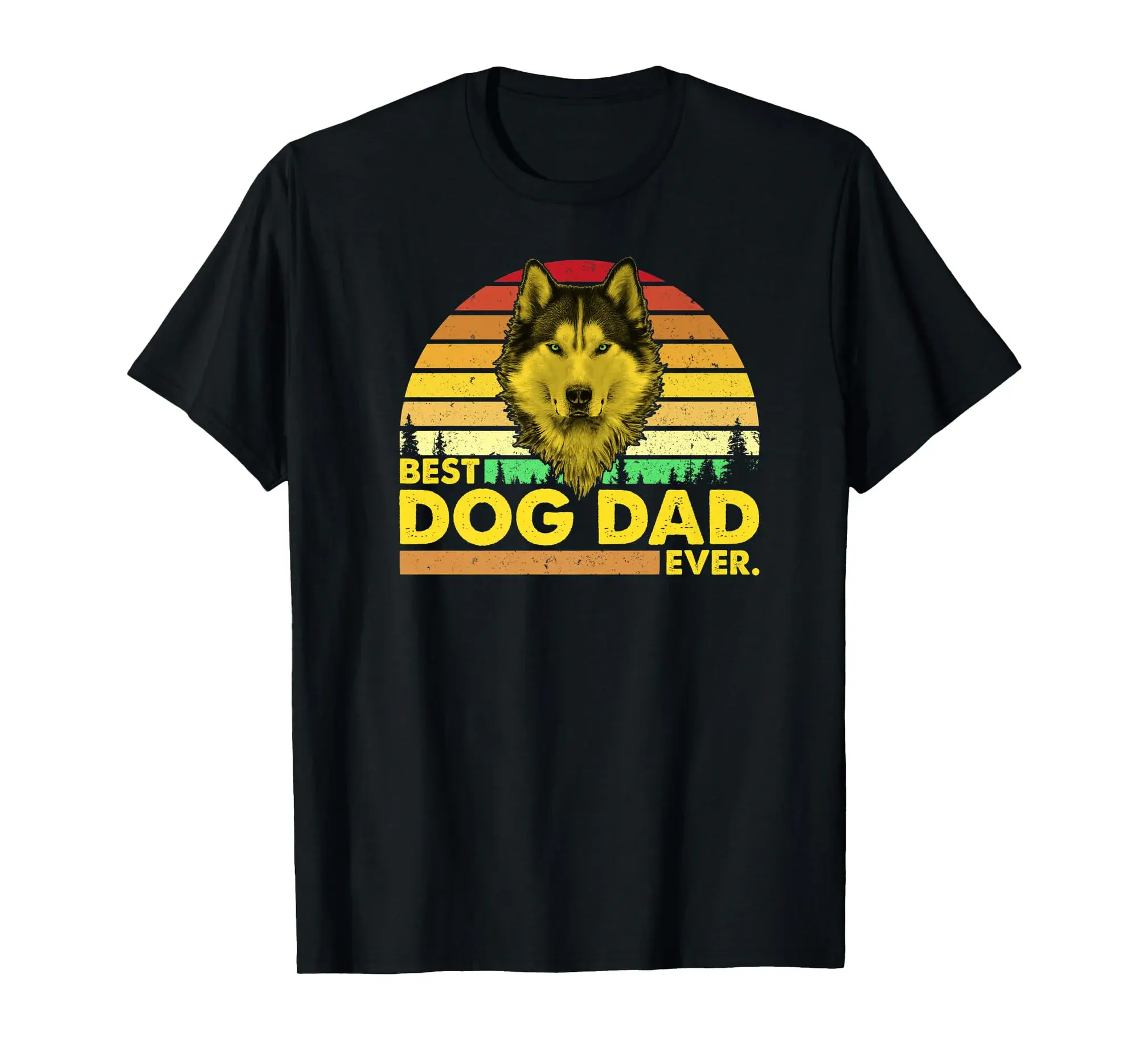 Vintage Best Husky Dad Ever Dog Daddy Father T-Shirt