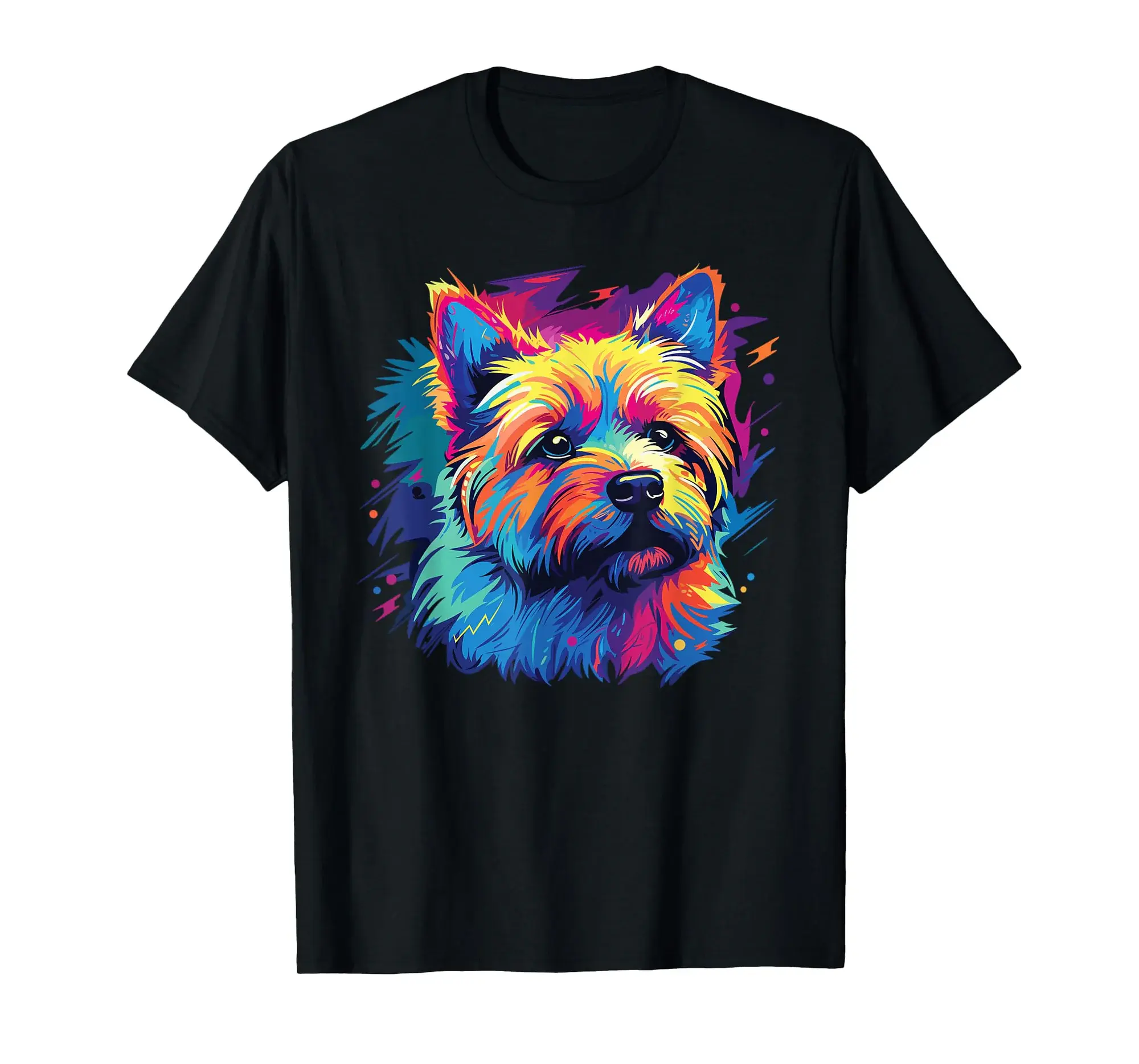 Watercolor Colorful Norwich Terrier Dog T-Shirt
