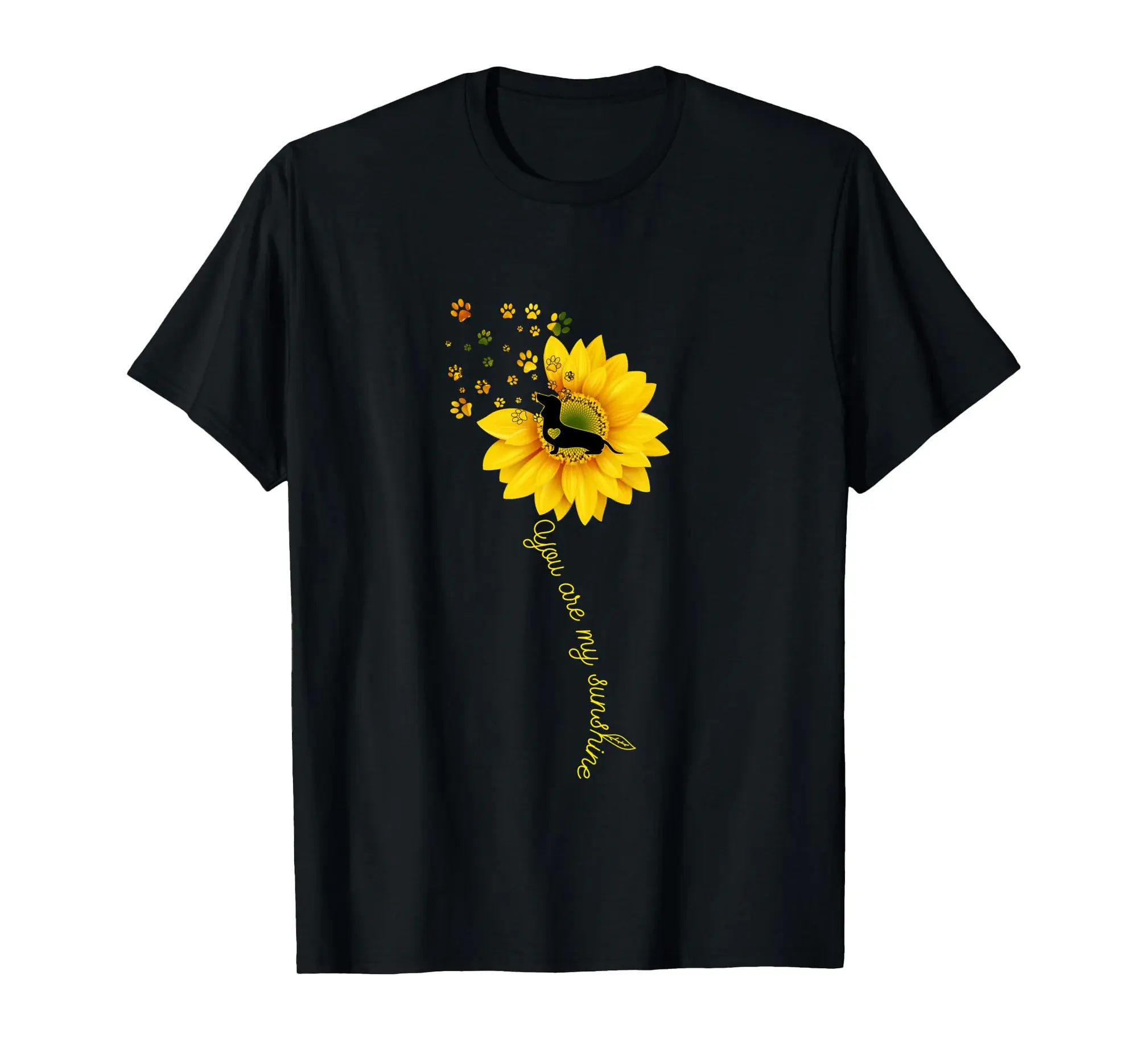 You Are My Sunshine Half Sunflower Dachshund Dog Funny Long Sleeve T-Shirt