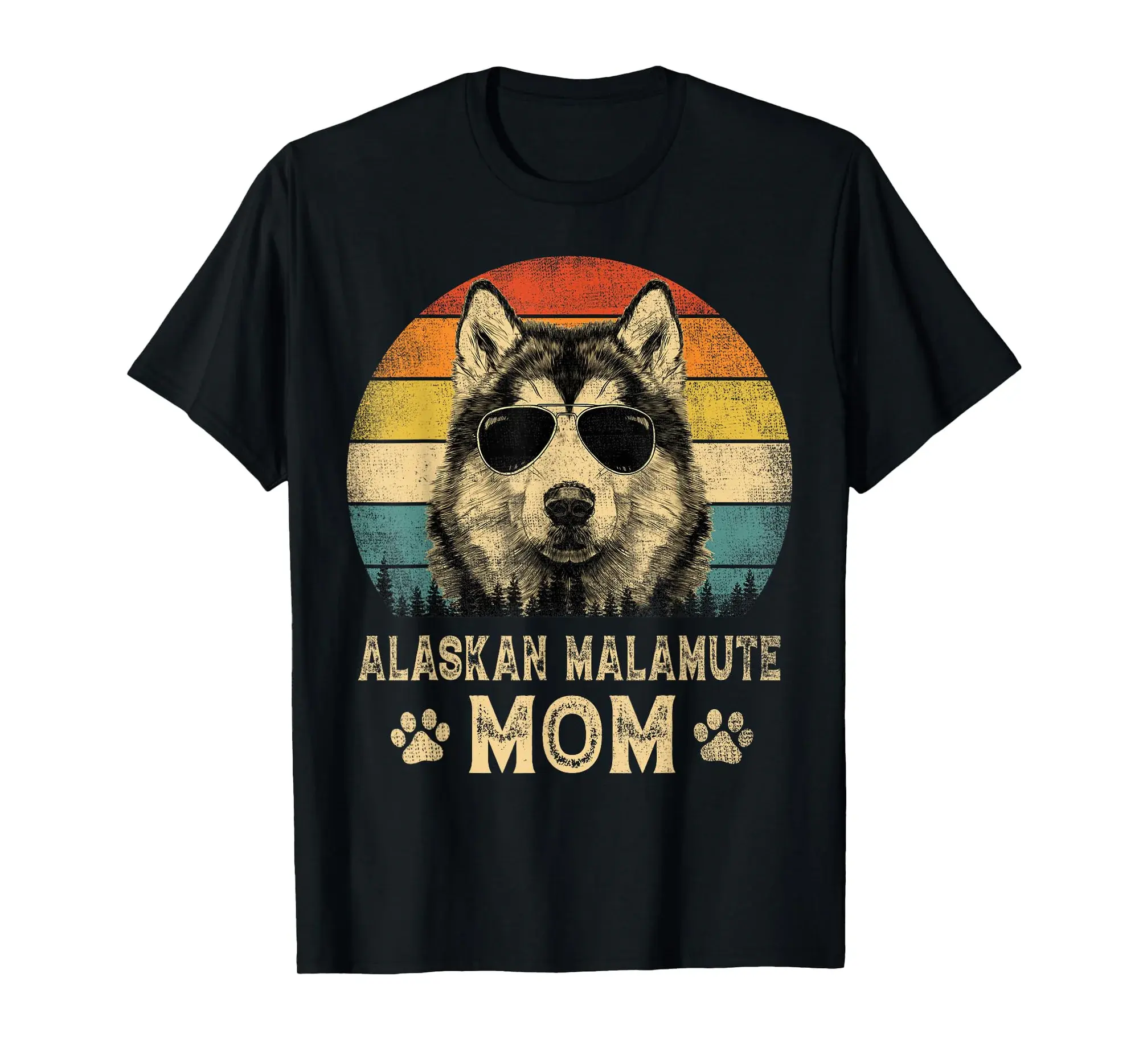 Vintage Alaskan Malamute Mom Dog Lovers Mother's Day T-Shirt