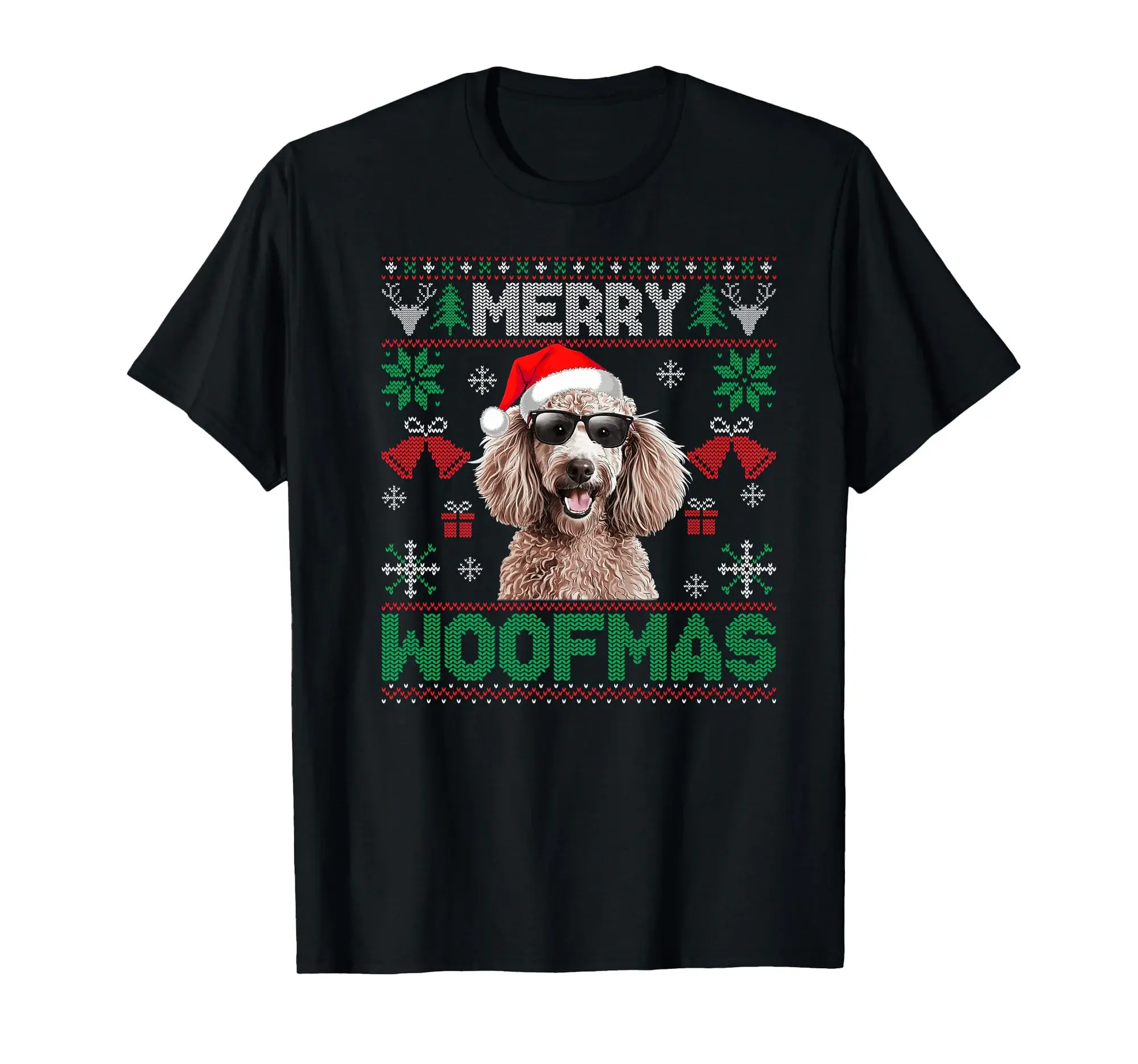 Poodles Merry Christmas Woofmas Dog Lover Mom Dad Premium T-Shirt