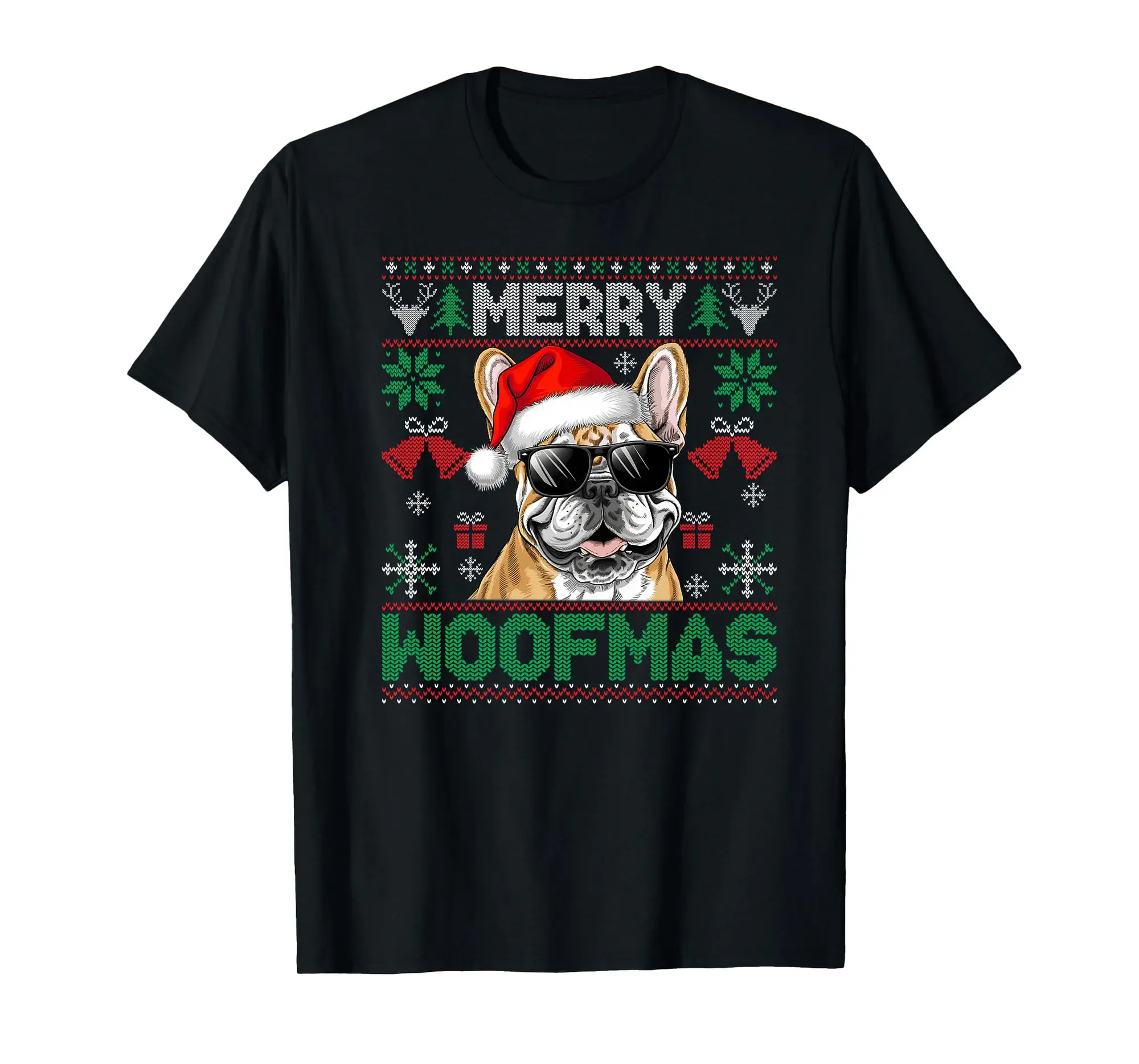 French Bulldogs Merry Christmas Woofmas Dog Lover Mom Dad Premium T-Shirt